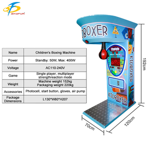 Machine de jeu d'arcade de boxe pour enfants à monnayeur, avec prise universelle en <span class=keywords><strong>plastique</strong></span> haute durabilité 110-240V, lumière clignotante et son réaliste - Product Image 3