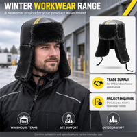 Casque de sécurité d'hiver personnalisé en gros, noir, avec protège-oreilles en peluche et attaches en tissu pour fournisseurs de vêtements de travail extérieurs