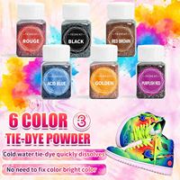 Kit de poudre de teinture tie-dye écologique 6 couleurs, 30g par flacon, colorants textiles réactifs pour vêtements d'enfants et d'adultes, teinture manuelle DIY