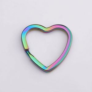 Porte-clés en acier inoxydable en forme de cœur pour couples, pendentif DIY, bijou à suspendre, porte-clés de voiture - Product Image 5