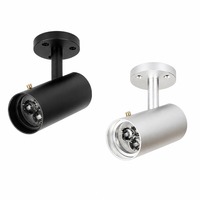Spots LED sur rail 9W réglables, certifiés ETL, compatibles DALI, puces COB, corps cylindrique entièrement en aluminium, noir/argent, pour bureau