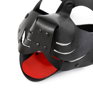 <span class=keywords><strong>Masque</strong></span> noir avec nez coqué et langue rouge pour enlever le casque de <span class=keywords><strong>chien</strong></span> accessoires de liaison <span class=keywords><strong>SM</strong></span> - Product Image 4