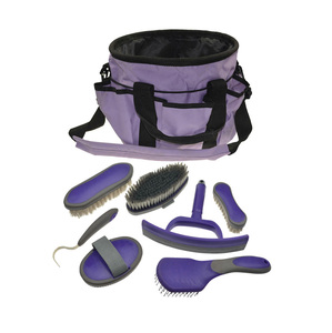 Kit de toilettage pour chevaux pour produits de soins pour chevaux Ensemble de brosses pour le nettoyage quotidien de l'équipement d'équitation <span class=keywords><strong>Brosse</strong></span> à épousseter Sac fourre-tout - Product Image 2
