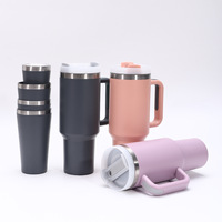 Mug isotherme anti-chute à double paroi de 40 oz, compatible voiture, avec poignée et paille, imprimé par sublimation, style tasse à bière brésilienne