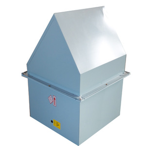 Ventilador axial a prueba de explosiones, montado en pared, de aleación de aluminio, azul, CA 220 V, con tapa protectora contra lluvia y malla antimosquitos. - Product Image 1