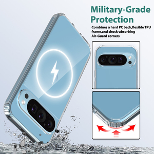 Étui de charge sans fil magnétique puissant transparent pour Google Pixel 9 Pro, couverture d'accessoires de téléphone portable - Product Image 4