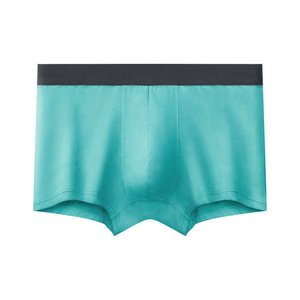 Venta al por mayor de calzoncillos de hombre con logotipo personalizado Modal Color sólido transpirable Bóxer corto ropa interior de verano para hombre - Product Image 4