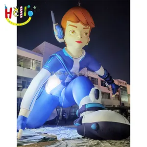 Customized giant inflatable cartoon character model inflatable blue Super man inflatable super boy