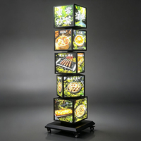 Boîte à lumière LED personnalisable en usine, cube lumineux rotatif, boîte à lumière LED 4 faces 4 couches, affichage extérieur