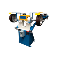 Machine industrielle de polissage de bande abrasive de deux stations pour la poignée de porte de pièces de robinet en métal