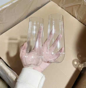 Flûtes à Champagne transparentes, verre à vin en plastique sans tiges, avec bord en or Rose/jante en or résistant aux chocs - Product Image 6
