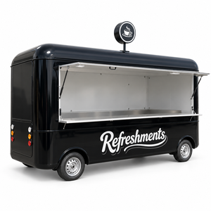 Camion de café mobile noir moderne personnalisé avec grande fenêtre de service, chariot de vente de boissons et de collations pour les entreprises de restauration de rue - Product Image 6