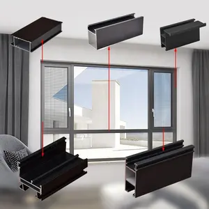 Custom extruded aluminum profile anodized sound insulation window aluminium profiles