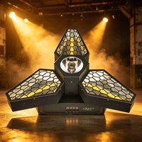 Ventilateur rétro rotatif à 3 pales avec lumière, lampe à effets spéciaux pour scène, festival de musique, bar, ambiance et diffusion en direct