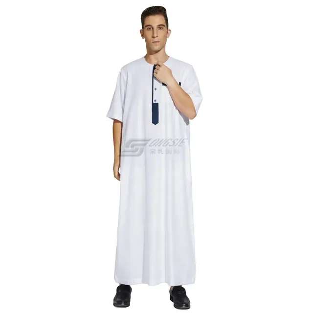 卸売モロッコ男性トーベロングシャツ黒イスラム教徒ローブアラブ服メンズ