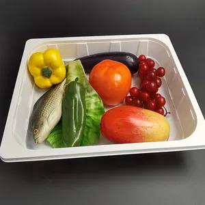 Venta al por mayor de plástico desechables PBS de comida congelada carne bandeja de fruta