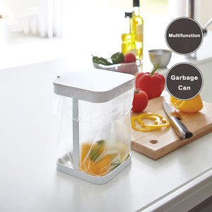 Nordic portable kitchen Mini Small metal desktop garbage bag holder rack Can dust bin per la cucina - Product Image 5