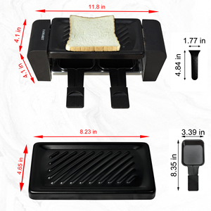 Grill coréen électrique d'intérieur, <span class=keywords><strong>raclette</strong></span> <span class=keywords><strong>à</strong></span> fromage, plaque en marbre détachable avec surface antiadhésive, 380W - Product Image 4