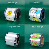Film de couverture pour boisson au lait de bulle, jus, en plastique souple PET/PE à haute résistance à la traction F9095, 90 mm/95 mm, scellant pour gobelet, machine PP