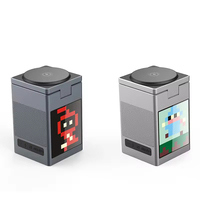 Altavoz Bluetooth CHXDEV 6 en 1 con Pantalla Animada de Píxeles, Cargador Inalámbrico para iPhone, Estación de Carga Rápida para Apple Watch con Reloj