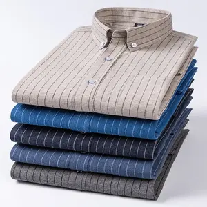 เสื้อเชิ้ตลายตารางแขนยาวสำหรับผู้ชายผ้าฝ้าย7XL ระบายอากาศได้ดีและย้อมด้วยเส้นด้ายไซส์ใหญ่พิเศษเสื้อผ้าลำลองสำหรับฤดูใบไม้ผลิ - Product Image 2