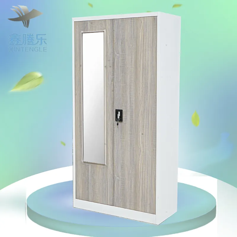 2-Door Metal Bedroom Furniture Steel Armable Hanger Cupboard Almari Cabinet Locker Wardrobe Closet