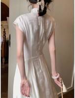 Robe Cheongsam Qipao Traditionnelle Chinoise Sexy à Manches Courtes pour Femmes, Collection Automne