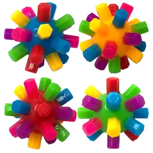 TPR Small Colorful Ball Training Puzzle Elasticity Rainbow Fireworks Ball Children's Stress Relief Toys Wholesale