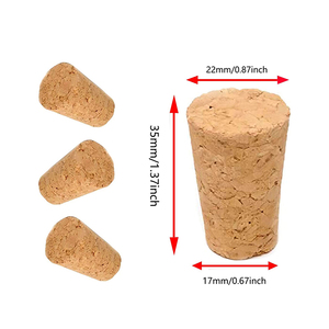 Bouchon conique en liège naturel en forme de T personnalisé bouchon de bouteille de bière en bois conique étanche pour la fabrication du vin bocaux à vis en métal - Product Image 2