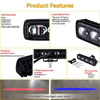 Feu de sécurité LED étanche 20W haute luminosité 12-80V pour chariot élévateur, faisceau lumineux rouge et bleu pour zone piétonne d'entrepôt
