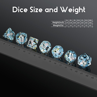 Ensemble de dés personnalisés DND 7 pièces avec dés en résine carrés de 16 mm à thème animal pour les jeux de rôle et de D&D