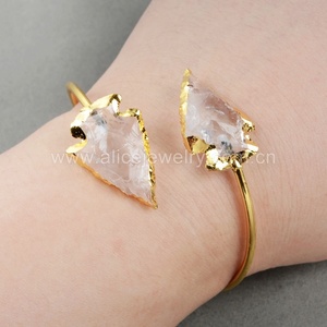 G0528 Fashion Arrowhead <strong>clear</strong> Aura <strong>Quartz</strong> Stone <strong>Bracelet</strong> - Product Image 5