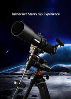 Télescope astronomique 102EQ3 avec monture équatoriale, objectif 102 mm multicouche, haute magnification, champ de vision 7°, vision profonde HD