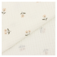 XNZTEX JURAVICHY JF2536 Tissu de couverture pour bébé nouveau-né en mousseline de coton 100% double gaze, imprimé floral super doux, personnalisé
