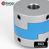 Connecteur d'encodeur de servomoteur isolé à jeu nul avec vis de positionnement et accouplement croisé en aluminium anodisé en trois parties