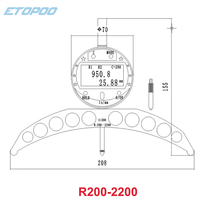 Range 70-6000mm Digital Display Radius Gauge Set with LCD Display, Precision R Shape High Quality Measurement Tools
