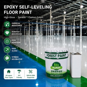 Peinture époxy pour sols d'entrepôts, résistante aux chocs, imperméable, pour garages, revêtement de sol en béton lisse, prix compétitif - Product Image 1
