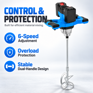 Mezcladora Eléctrica Inalámbrica OEM ODM de 20V con Conexión M14, 6 Velocidades Variables, Mezcladora Manual para Cemento y Pintura, Herramienta Básica para Construcción - Product Image 3