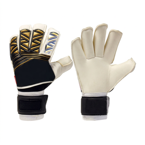 Custom <b>Leather</b> Professional Goalkeeper Gloves Full-Finger Adjustable <b>Wrist</b> <b>Strap</b> Hook Loop Closure Non-Slip Design Sports Soccer - Product Image 1