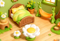 Meubles miniatures pour scène féerique, décoration de jardin pour fête du thé, chaise fleurie, table de chambre, lit, miroir, accessoire de maison de poupée en résine pour loisirs créatifs