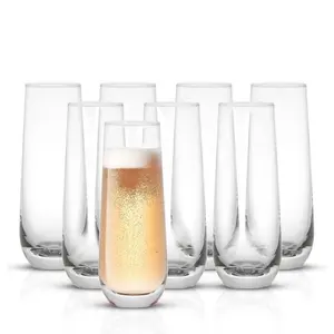 SUNYO High Borosilicate StemlessChampagne glasses Hot sale Drinking Champagne flute Glass Wedding Party With Custom Logo