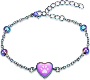 Pulsera Urna para Cenizas de Mascotas con Forma de Corazón, de Acero Inoxidable, con Cordón Ajustable, Joyería Conmemorativa para Perros y Gatos, con Logotipo Personalizado - Product Image 1
