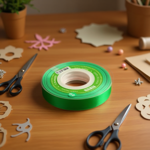 Nastro di Gasa Verde 1,5 cm x 35 Y per Lavori Manuali - Product Image 3