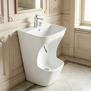 Lavabo de salle de bain sur pied, avec robinet monotrou, rectangulaire, pour ablutions musulmanes (<span class=keywords><strong>Wuzu</strong></span>), idéal pour la maison et l'appartement, pour le lavage des mains et des pieds - Product Image 4