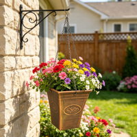 Jardinière murale vintage de 7,2 pouces, pot de fleurs mural vieilli pour balcon