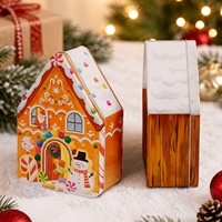 Nouveaux articles de décoration de Noël transfrontaliers : Boîte de rangement créative en fer blanc, Boîte à biscuits Bonhomme de pain d'épices, Boîte à bonbons, Boîte cadeau artisanale