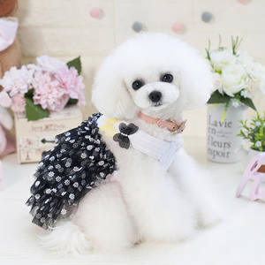Offre Spéciale deux jupes <span class=keywords><strong>à</strong></span> bretelles <span class=keywords><strong>papillon</strong></span> mignon pour printemps été Teddy Bichon imprimé motif vêtements pour animaux de compagnie <span class=keywords><strong>chien</strong></span> robe vêtements - Product Image 3