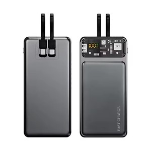 Banco de Energía Portátil de 10000mAh con Cable Integrado, Cargador Portátil de Carga Rápida de 22.5W, Banco de Energía Transparente, Batería Externa para Teléfono Inteligente - Product Image 1