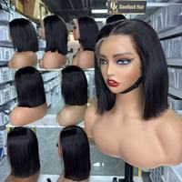 Perruque Bob SDD Lisse Extrême en Cheveux Vierges, Cuticules Alignées, Dentelle Frontale HD 13x4, 100% Cheveux Humains, Vente en Gros pour Femmes Noires