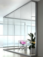 Cloisons de séparation en verre modulaires pour bureaux, murs de division autonomes pour espaces de travail